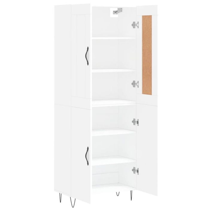 Buffet haut Blanc 69,5x34x180 cm Bois d'ingénierie - Photo n°4