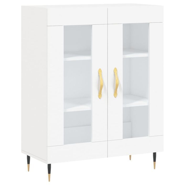 Buffet haut Blanc 69,5x34x180 cm Bois d'ingénierie - Photo n°7