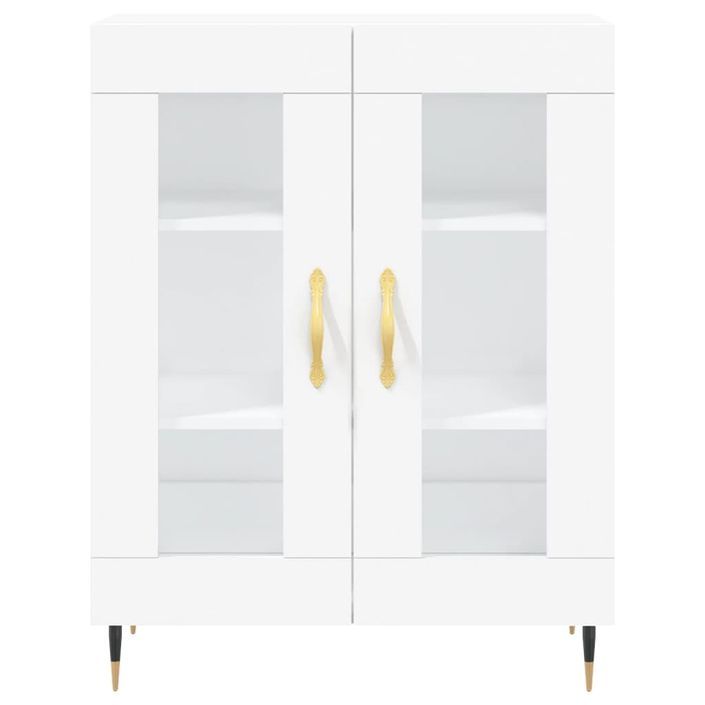 Buffet haut Blanc 69,5x34x180 cm Bois d'ingénierie - Photo n°8