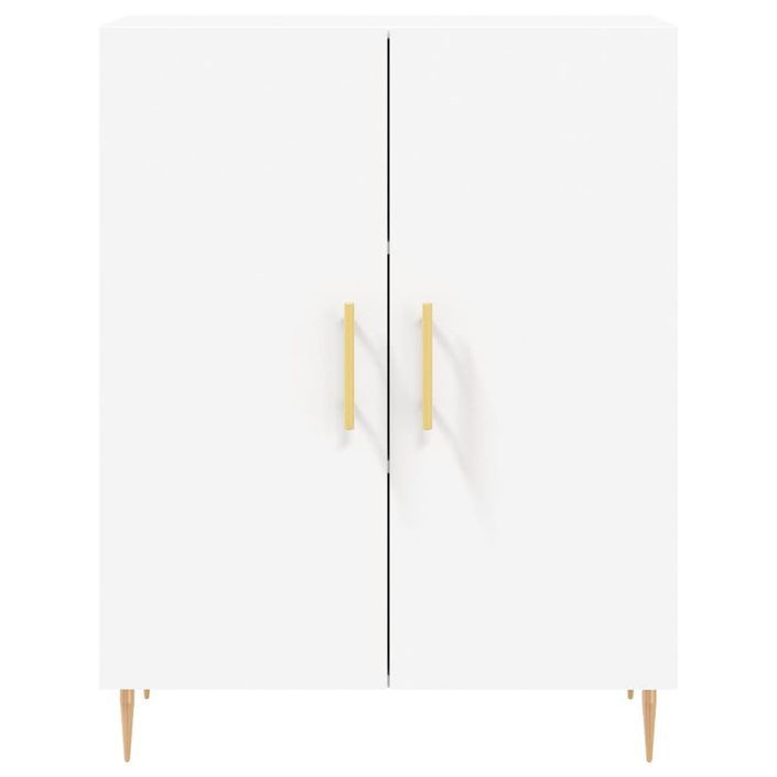 Buffet haut Blanc 69,5x34x180 cm Bois d'ingénierie - Photo n°8