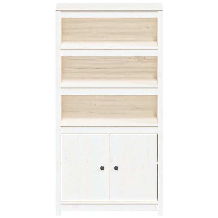 Buffet haut Blanc 80x35x154 cm Bois massif de pin - Photo n°5