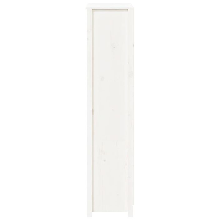 Buffet haut Blanc 80x35x154 cm Bois massif de pin - Photo n°7