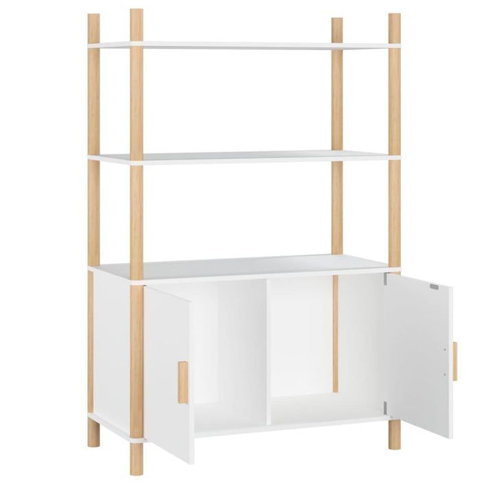 Buffet haut Blanc 80x40x121 cm Bois d'ingénierie - Photo n°5