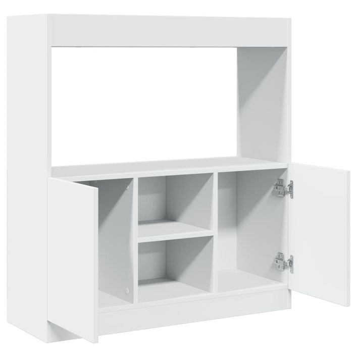 Buffet haut blanc 92x33x100 cm bois d'ingénierie - Photo n°8