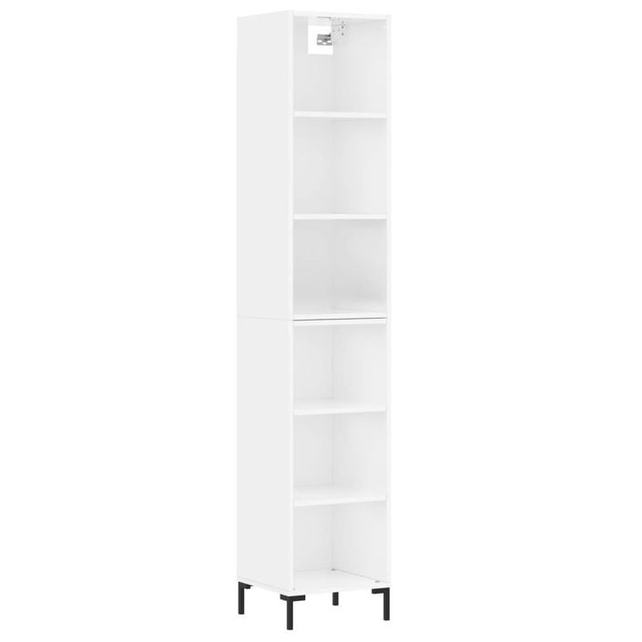 Buffet haut Blanc brillant 34,5x32,5x180 cm Bois d'ingénierie - Photo n°1