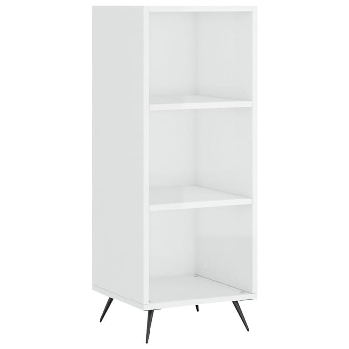 Buffet haut Blanc brillant 34,5x34x180 cm Bois d'ingénierie - Photo n°7