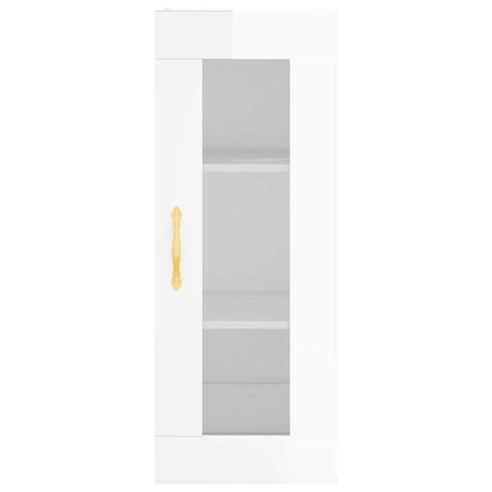 Buffet haut Blanc brillant 34,5x34x180 cm Bois d'ingénierie - Photo n°6