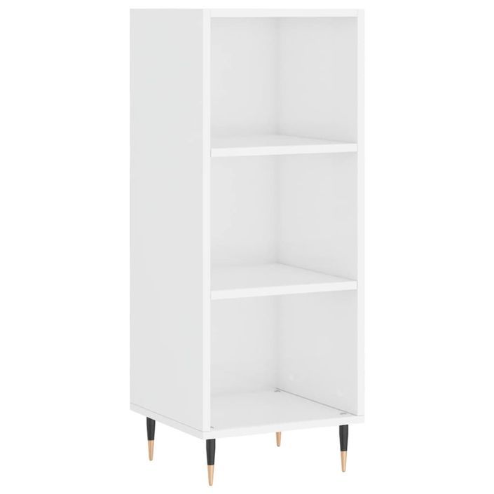 Buffet haut Blanc brillant 34,5x34x180 cm Bois d'ingénierie - Photo n°5