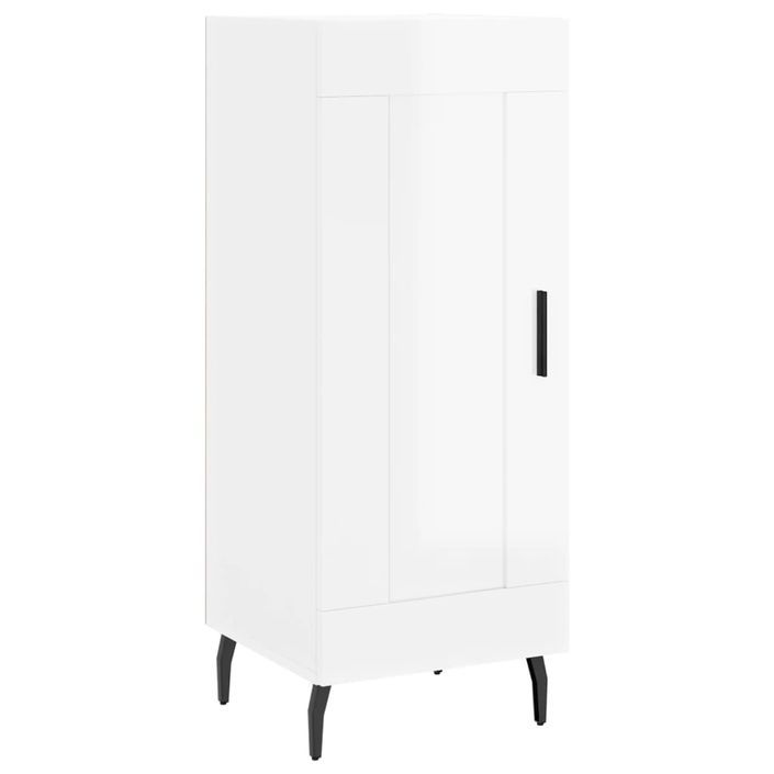 Buffet haut Blanc brillant 34,5x34x180 cm Bois d'ingénierie - Photo n°7