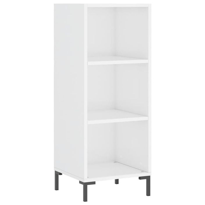 Buffet haut Blanc brillant 34,5x34x180 cm Bois d'ingénierie - Photo n°5