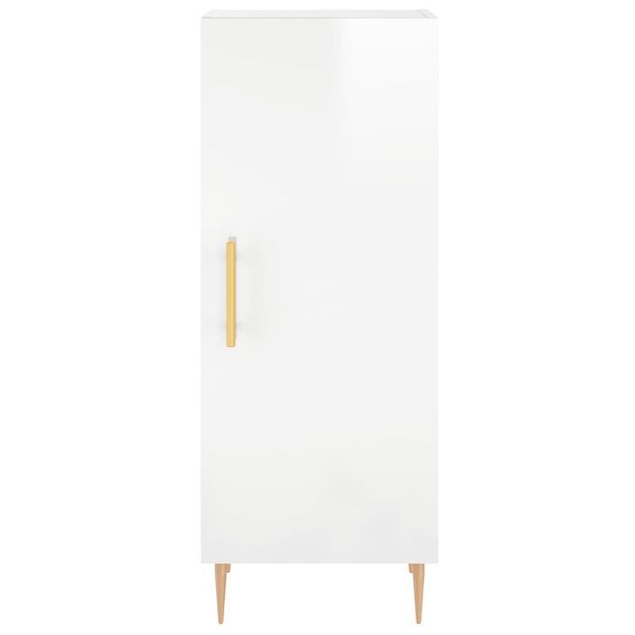 Buffet haut Blanc brillant 34,5x34x180 cm Bois d'ingénierie - Photo n°8