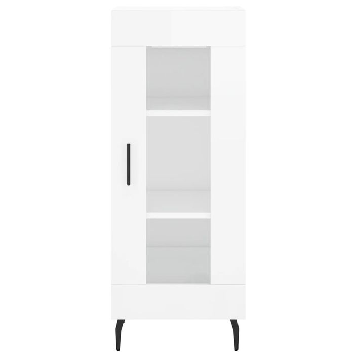 Buffet haut Blanc brillant 34,5x34x180 cm Bois d'ingénierie - Photo n°8