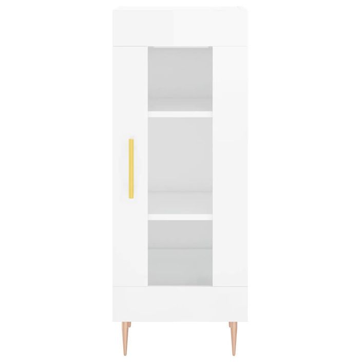 Buffet haut Blanc brillant 34,5x34x180 cm Bois d'ingénierie - Photo n°6