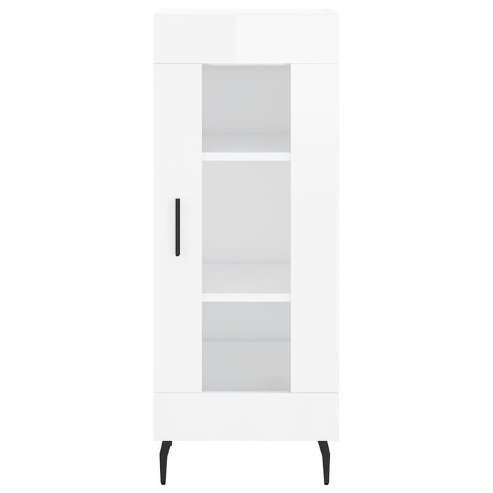 Buffet haut Blanc brillant 34,5x34x180 cm Bois d'ingénierie - Photo n°6