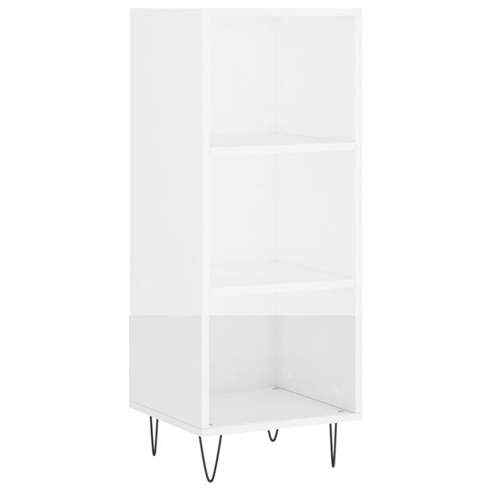 Buffet haut Blanc brillant 34,5x34x180 cm Bois d'ingénierie - Photo n°5