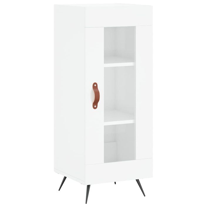 Buffet haut Blanc brillant 34,5x34x180 cm Bois d'ingénierie - Photo n°7