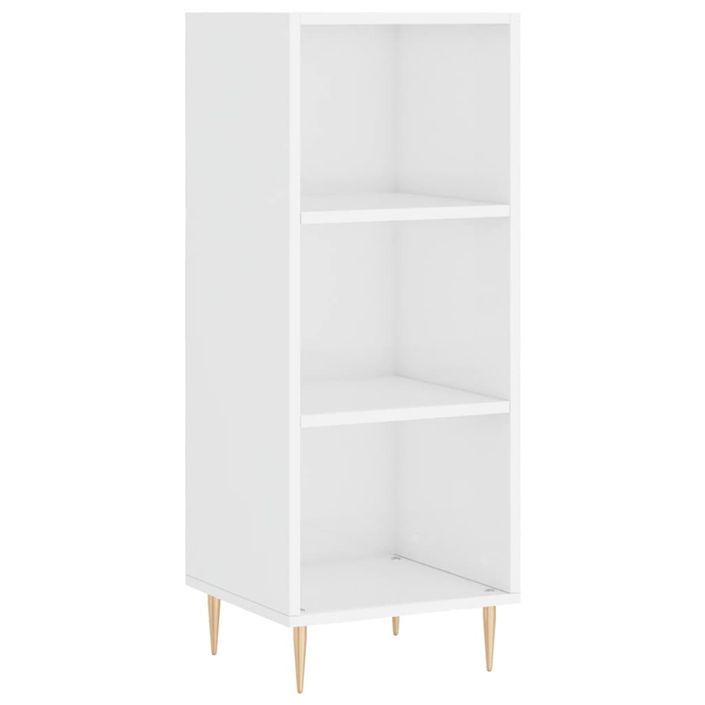 Buffet haut Blanc brillant 34,5x34x180 cm Bois d'ingénierie - Photo n°5