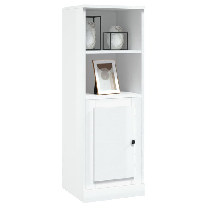 Buffet haut blanc brillant 36x35,5x103,5 cm bois d'ingénierie - Photo n°4