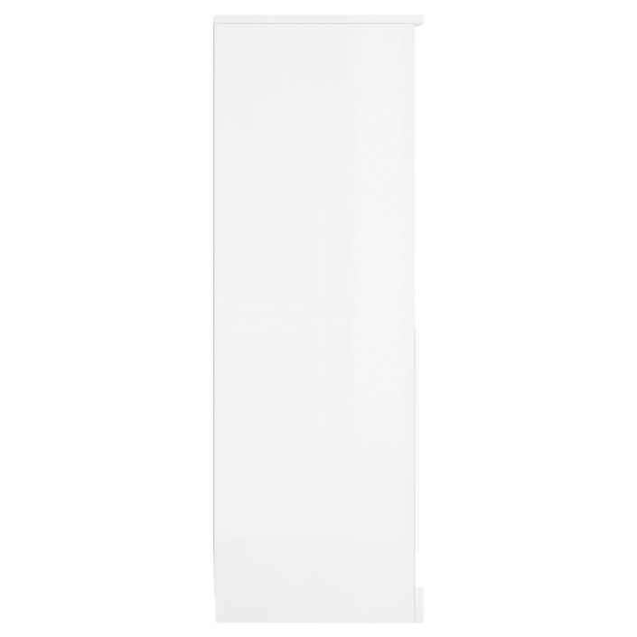 Buffet haut blanc brillant 36x35,5x103,5 cm bois d'ingénierie - Photo n°7