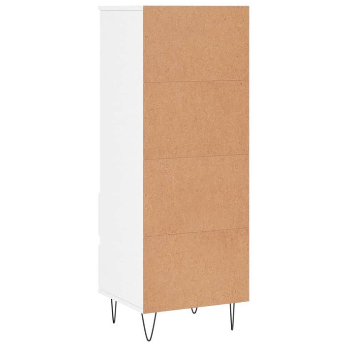 Buffet haut Blanc brillant 40x36x110 cm Bois d'ingénierie - Photo n°8