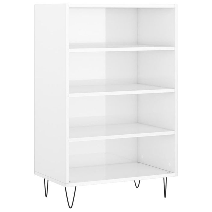 Buffet haut blanc brillant 57x35x90 cm bois d'ingénierie - Photo n°1