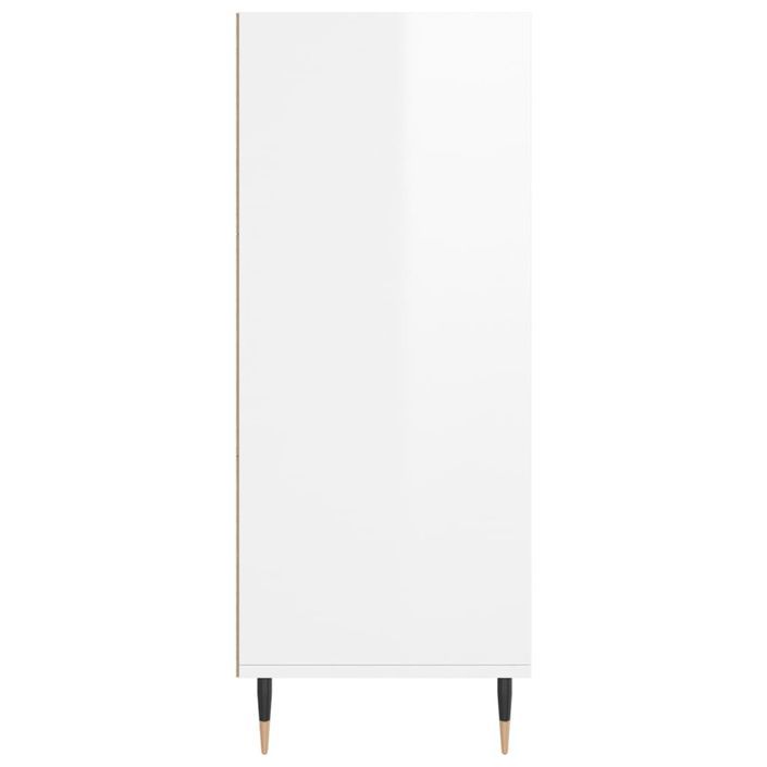 Buffet haut blanc brillant 57x35x90 cm bois d'ingénierie - Photo n°5