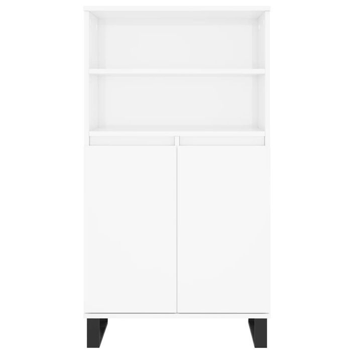 Buffet haut Blanc brillant 60x36x110 cm Bois d'ingénierie - Photo n°6