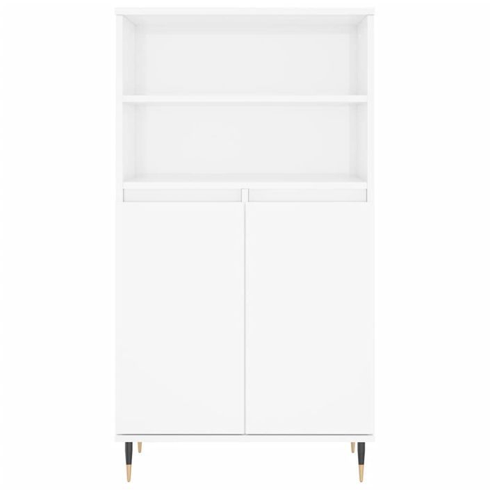 Buffet haut Blanc brillant 60x36x110 cm Bois d'ingénierie - Photo n°6