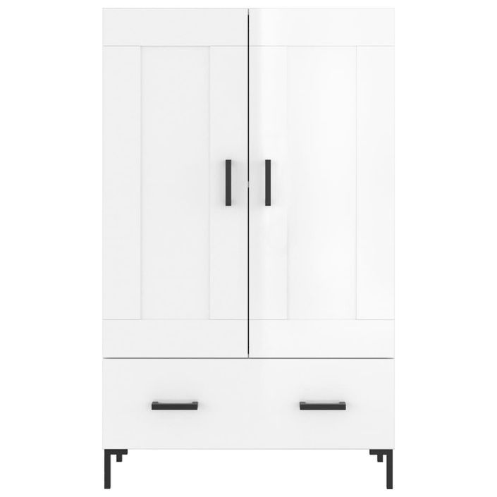 Buffet haut blanc brillant 69,5x31x115 cm bois d'ingénierie - Photo n°5