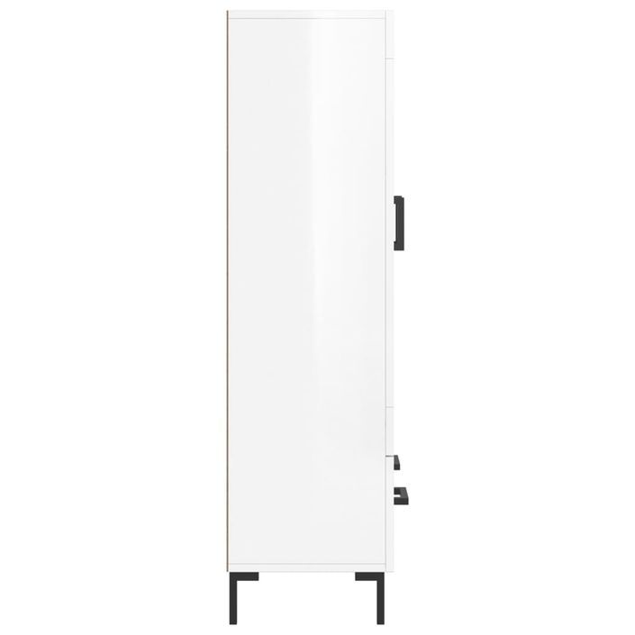 Buffet haut blanc brillant 69,5x31x115 cm bois d'ingénierie - Photo n°7