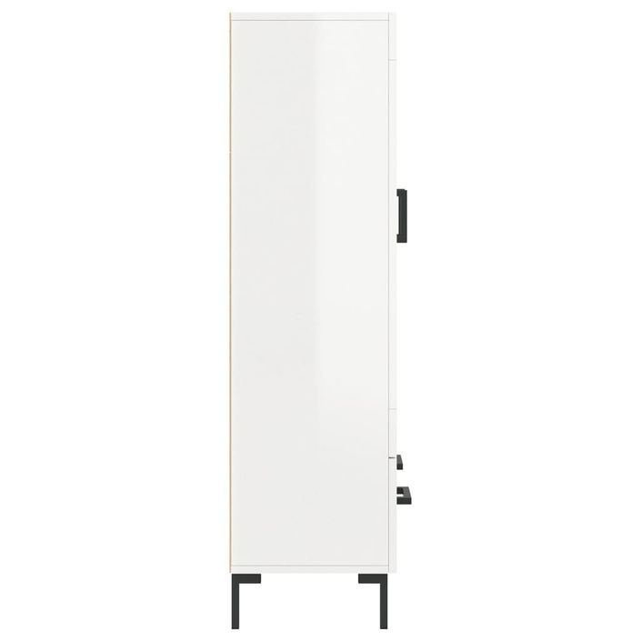 Buffet haut blanc brillant 69,5x31x115 cm bois d'ingénierie - Photo n°7