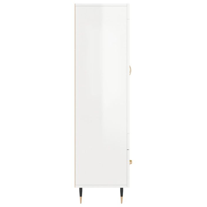 Buffet haut blanc brillant 69,5x31x115 cm bois d'ingénierie - Photo n°7