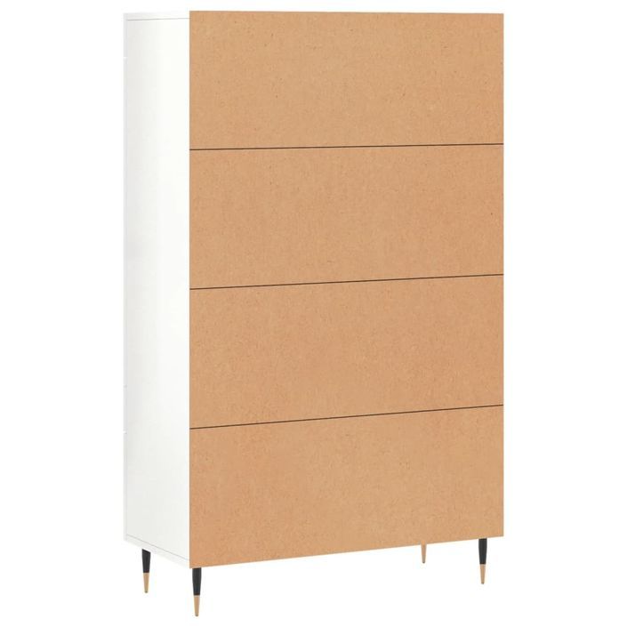 Buffet haut blanc brillant 69,5x31x115 cm bois d'ingénierie - Photo n°8