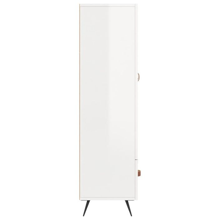 Buffet haut blanc brillant 69,5x31x115 cm bois d'ingénierie - Photo n°7