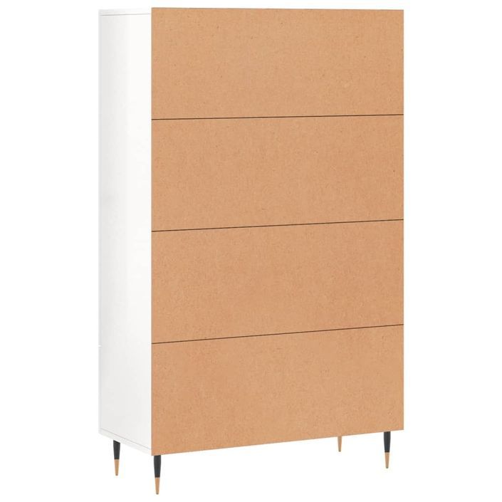 Buffet haut blanc brillant 69,5x31x115 cm bois d'ingénierie - Photo n°8