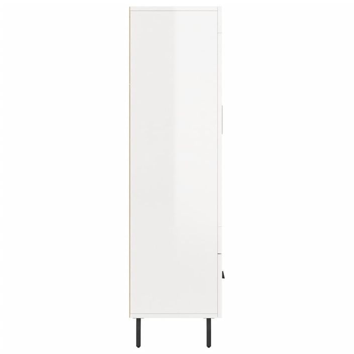 Buffet haut blanc brillant 69,5x31x115 cm bois d'ingénierie - Photo n°7