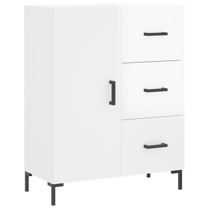 Buffet haut Blanc brillant 69,5x34x180 cm Bois d'ingénierie - Photo n°7