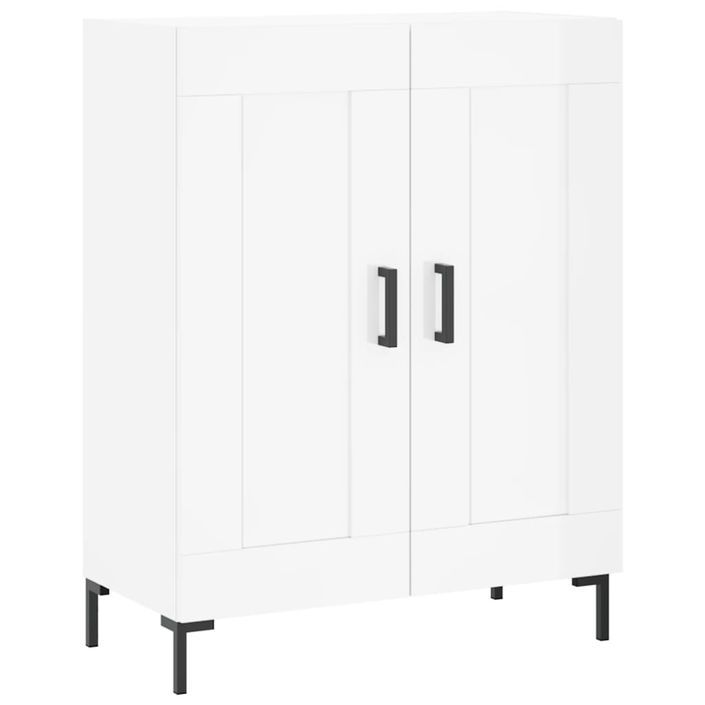 Buffet haut Blanc brillant 69,5x34x180 cm Bois d'ingénierie - Photo n°7