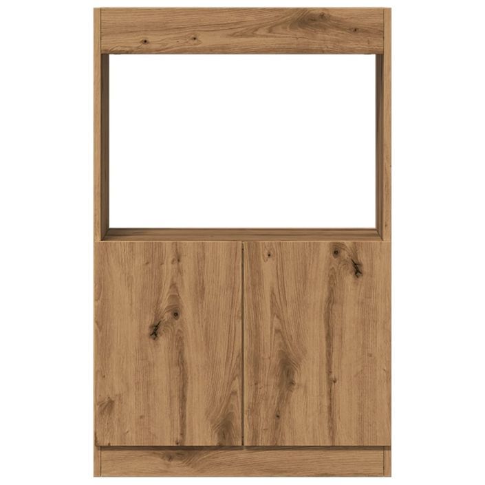 Buffet haut chêne artisanal 63x33x100 cm bois d'ingénierie - Photo n°5