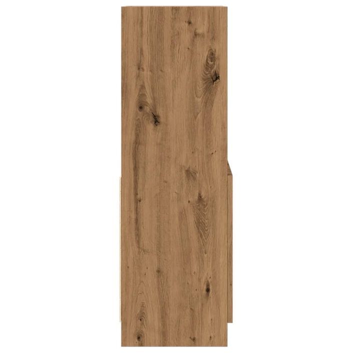 Buffet haut chêne artisanal 63x33x100 cm bois d'ingénierie - Photo n°6