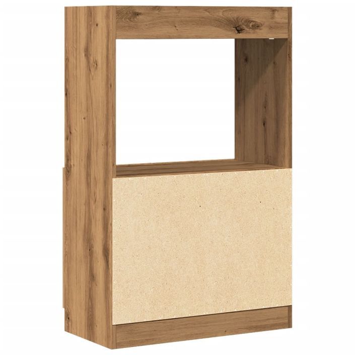 Buffet haut chêne artisanal 63x33x100 cm bois d'ingénierie - Photo n°7