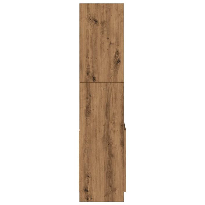 Buffet haut chêne artisanal 63x33x140 cm bois d'ingénierie - Photo n°6