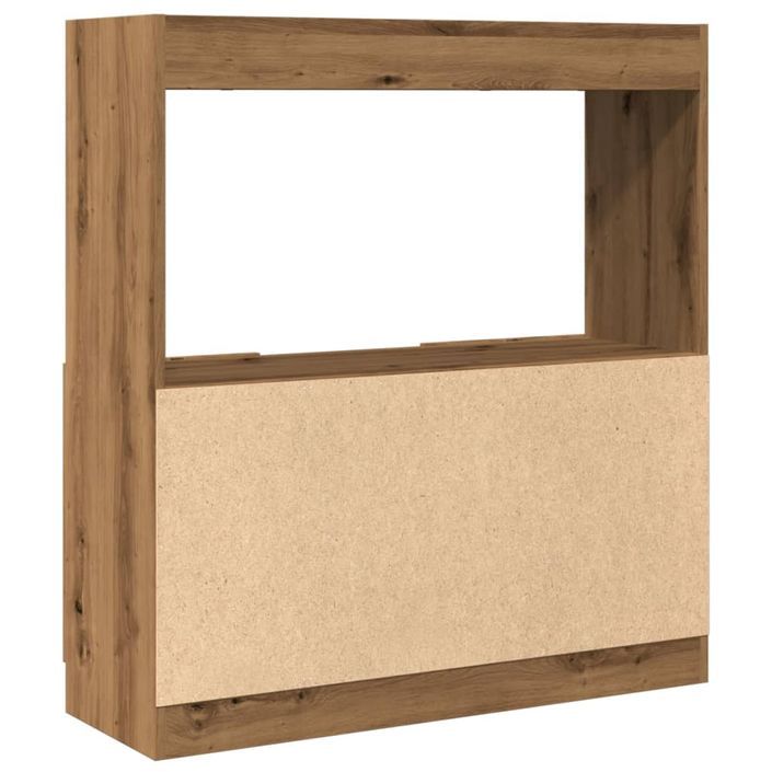 Buffet haut chêne artisanal 92x33x100 cm bois d'ingénierie - Photo n°7