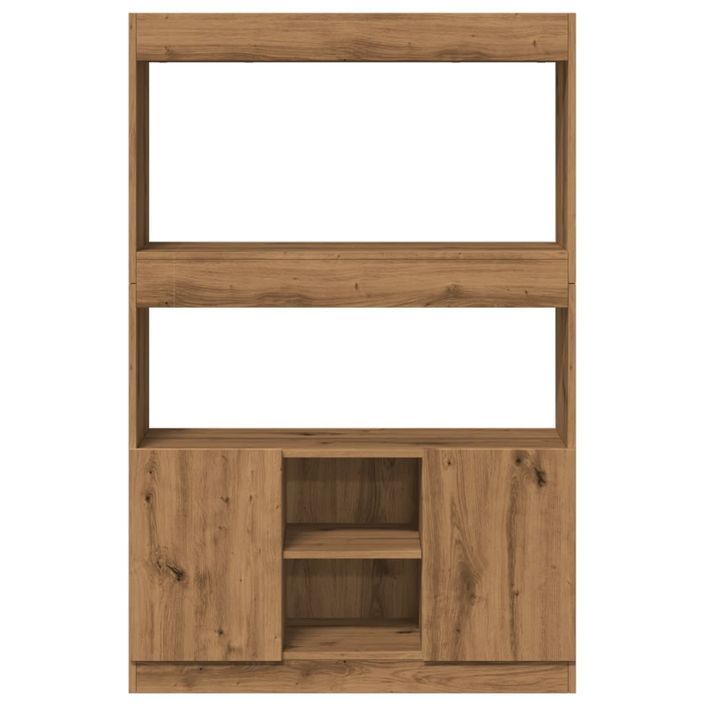 Buffet haut chêne artisanal 92x33x140 cm bois d'ingénierie - Photo n°5