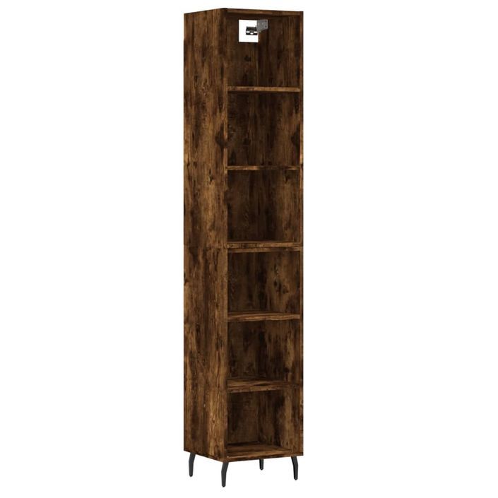 Buffet haut Chêne fumé 34,5x32,5x180 cm Bois d'ingénierie - Photo n°1