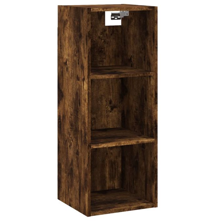 Buffet haut Chêne fumé 34,5x32,5x180 cm Bois d'ingénierie - Photo n°4