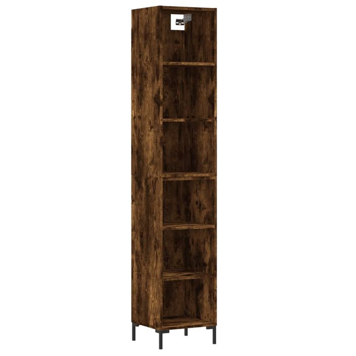 Buffet haut Chêne fumé 34,5x32,5x180 cm Bois d'ingénierie - Photo n°1