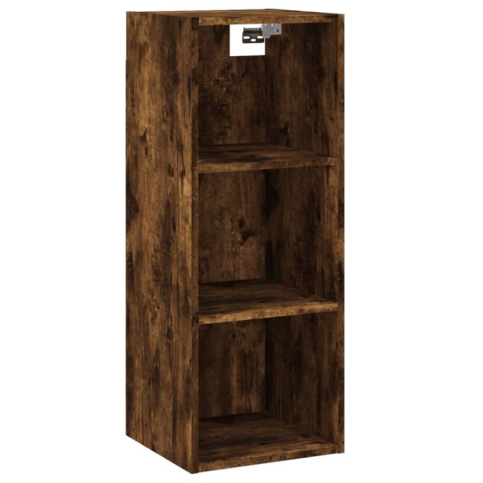 Buffet haut Chêne fumé 34,5x32,5x180 cm Bois d'ingénierie - Photo n°6