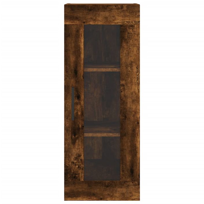 Buffet haut Chêne fumé 34,5x34x180 cm Bois d'ingénierie - Photo n°8