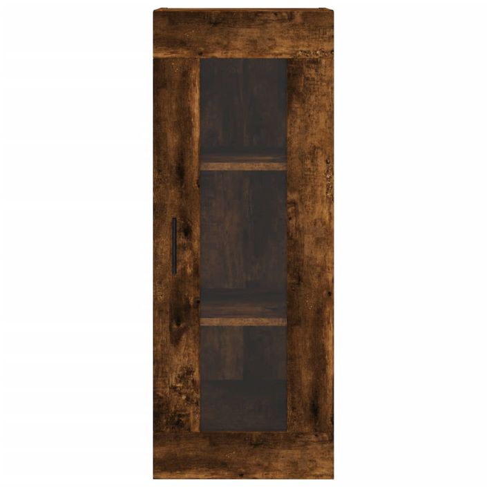 Buffet haut Chêne fumé 34,5x34x180 cm Bois d'ingénierie - Photo n°6